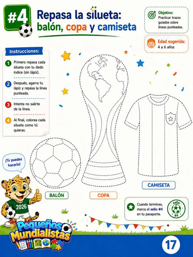 Página 17 del cuaderno Pequeños Mundialistas