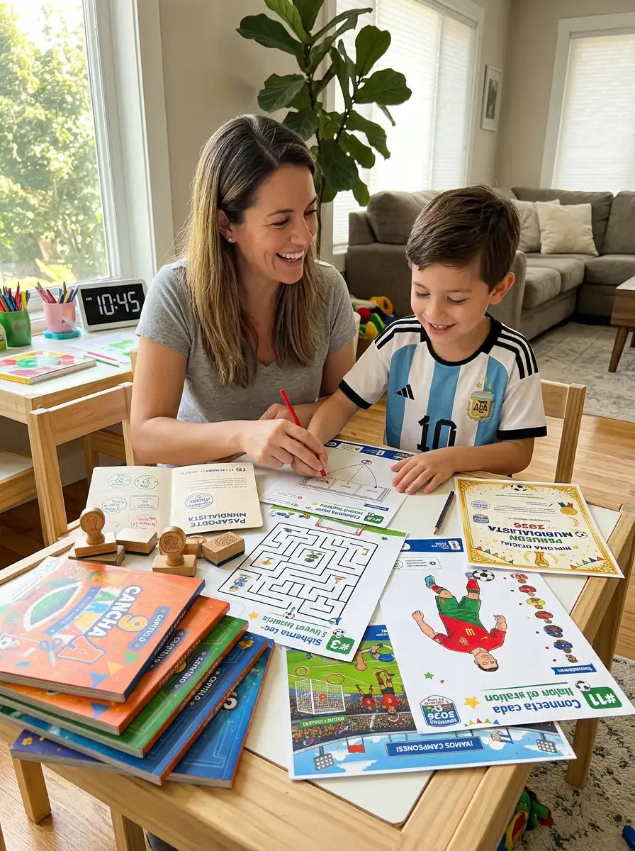 Daniela R. y su familia disfrutando Pequeños Mundialistas